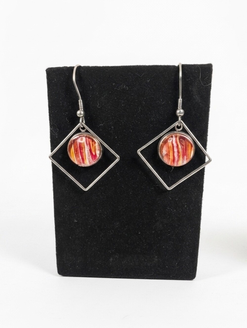 Handmade Acrylic Pour Glass Earrings